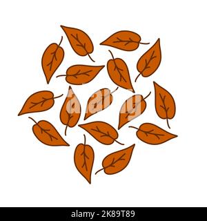illustrazione senza cuciture di foglie di autunno arancioni, sfondo Foto Stock