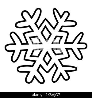 Inverno Snowflake disegnata a mano Vector Illustration per l'inverno, natale e felice anno nuovo elemento Illustrazione Vettoriale
