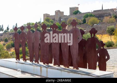 Portogallo, 2022 agosto: Tributo al canto Alentejano, monumento a Monsaraz, Alentejo, Portogallo Foto Stock