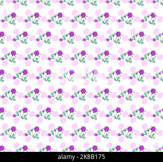 Disegno grafico a linee vettoriali senza cuciture realizzato con fiori in fiore Illustrazione Vettoriale