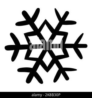 Inverno Snowflake disegnata a mano Vector Illustration per l'inverno, natale e felice anno nuovo elemento Illustrazione Vettoriale