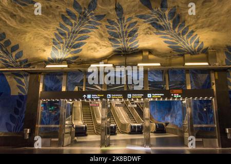 La stazione della metropolitana di Stoccolma Svezia Foto Stock