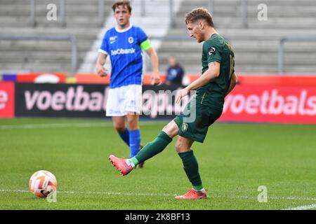 Il Leo Seydoux di Beerschot, raffigurato in azione durante una partita di calcio tra Jong Genk (U23) e K. Beerschot VA, sabato 22 ottobre 2022 a Genk, il giorno 10 della 2022-2023 seconda divisione del campionato belga 'Challenger Pro League' 1B. FOTO DI BELGA JILL DELSAUX Foto Stock