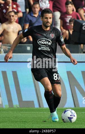 Salerno, Italia. 22nd Ott 2022. Antonio Candreva giocatore di Salernitana, durante la partita della Serie Italiana Un campionato tra Salernitana vs Spezia risultato finale, Salernitana 1, Spezia 0, partita giocata allo stadio Arechi. Napoli, 22 ottobre 2022. (Foto di Vincenzo Izzo/Sipa USA) Credit: Sipa USA/Alamy Live News Foto Stock