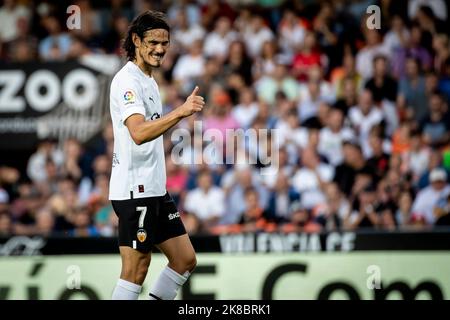 Valencia, Spagna, 22 ottobre 2022. Edison Cavani di Valencia CF Durante la partita spagnola la Liga Santander tra Valencia CF e RCD Mallorca allo stadio Mestalla. Foto di Jose Miguel Fernandez /Alamy Live News ) Foto Stock