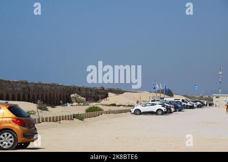 Acquedotto adrianico di Cesarea - Beit Hanania, Israele Foto Stock