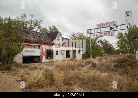 Glenrio, città fantasma lungo la storica Route 66, Glenrio, New Mexico Foto Stock