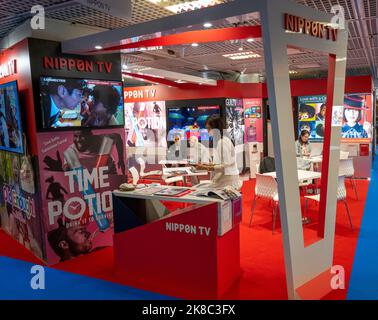 Cannes, Francia, 17 2022 ottobre, Nippon TV al MIPCOM 2022 - il mercato mondiale dei contenuti per l’intrattenimento © ifnm Foto Stock