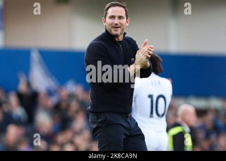 Liverpool, Regno Unito. 22nd Ott 2022. Frank Lampard di Everton durante la partita della Premier League tra Everton e Crystal Palace a Goodison Park, Liverpool, Inghilterra, il 22 ottobre 2022. Foto di ben Wright. Solo per uso editoriale, licenza richiesta per uso commerciale. Non è utilizzabile nelle scommesse, nei giochi o nelle pubblicazioni di un singolo club/campionato/giocatore. Credit: UK Sports Pics Ltd/Alamy Live News Foto Stock