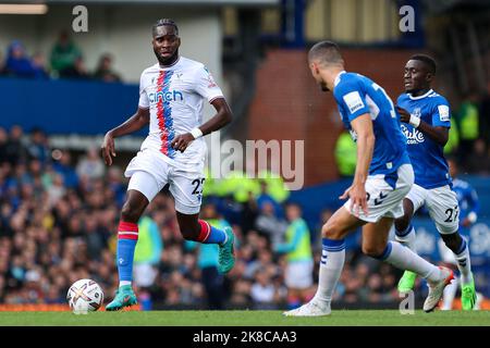 Liverpool, Regno Unito. 22nd Ott 2022. Odsonne Edouard di Crystal Palace durante la partita della Premier League tra Everton e Crystal Palace a Goodison Park, Liverpool, Inghilterra, il 22 ottobre 2022. Foto di ben Wright. Solo per uso editoriale, licenza richiesta per uso commerciale. Non è utilizzabile nelle scommesse, nei giochi o nelle pubblicazioni di un singolo club/campionato/giocatore. Credit: UK Sports Pics Ltd/Alamy Live News Foto Stock