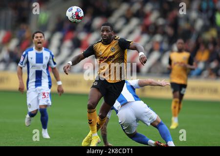 Newport, Regno Unito. 22nd Ott 2022. Omar Bogle di Newport County in azione. EFL Football League Two match, Newport County contro Colchester Utd alla Rodney Parade di Newport, Galles, sabato 22nd ottobre 2022. Questa immagine può essere utilizzata solo per scopi editoriali. Solo per uso editoriale, licenza richiesta per uso commerciale. pic by Credit: Andrew Orchard SPORTS photography/Alamy Live News Foto Stock