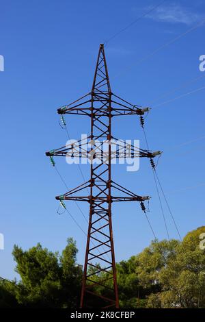 Torre di trasmissione, Saranda, Repubblica di Albania Foto Stock