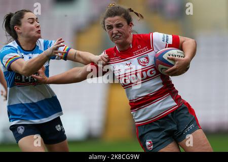 Darlington, Regno Unito. 22nd ottobre 2022Gloucester Rachel Lund di Hartpury in azione durante la partita di Allianz Cup tra DMP Durham Sharks e Gloucester Hartpury alla Northern Echo Arena di Darlington sabato 22nd ottobre 2022. (Credit: Marco Fletcher | NOTIZIE MI) Credit: NOTIZIE MI & Sport /Alamy Live News Foto Stock