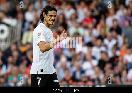 Valencia, Spagna, 22 ottobre 2022. Edison Cavani di Valencia CF Durante la partita spagnola la Liga Santander tra Valencia CF e RCD Mallorca allo stadio Mestalla. Foto di Jose Miguel Fernandez /Alamy Live News ) Foto Stock