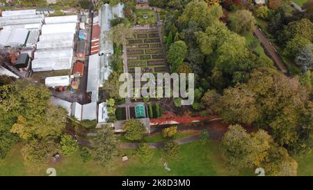 Archivio aereo foto dei Giardini Botanici Swansea Singleton Park Foto Stock