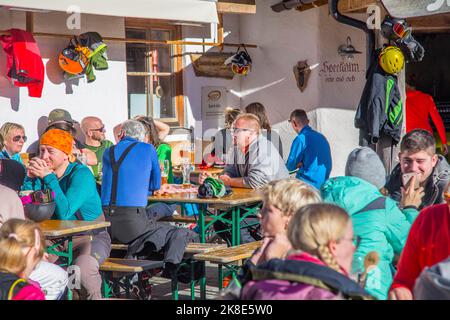 Albergo di montagna Speck-Alm e rifugio apres-ski, comprensorio sciistico di Sudelfeld, Bayrischzell, alta Baviera Foto Stock