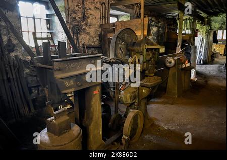 Il mulino a martelli, monumento culturale dell'anno 2022, Bad Oberdorf a Ostrachtal, Allgaeu, Baviera, Germania Foto Stock