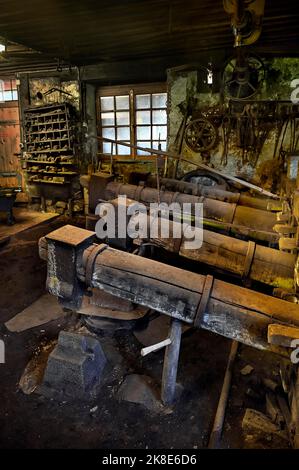 Il mulino a martelli, monumento culturale dell'anno 2022, Bad Oberdorf a Ostrachtal, Allgaeu, Baviera, Germania Foto Stock