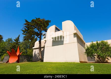 Fundacio Joan Miro, museo di arte moderna con le opere di Joan Miro, collina chiamata Montjuic a Barcellona, Spagna. Architetto: Josep Lluis Sert Foto Stock