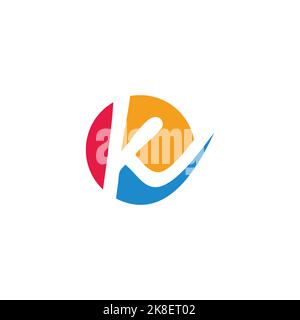 lettera ke cerchio colorato movimento logo vettore Illustrazione Vettoriale