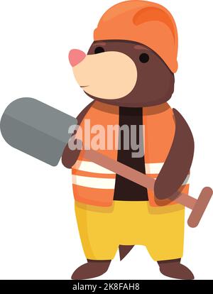 Icona di Digger mole vettore cartoon. Animale divertente. Buon terreno Illustrazione Vettoriale