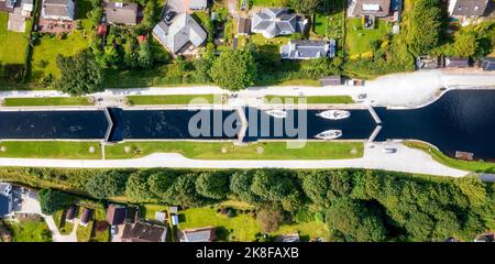 Vista aerea della scalinata di Nettuno con la Great Glen Way a fianco della Scozia Foto Stock