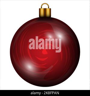 Illustrazione vettoriale astratto rosso Natale babble per decorazione ornamento isolato su sfondo bianco Illustrazione Vettoriale