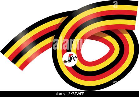 Nastro uganda icona cartoon vettore. Giornata dell'Africa. Paese della Repubblica Illustrazione Vettoriale