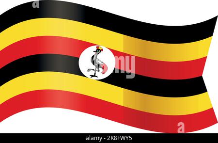 Elezione uganda icona vettore cartoon. Eroi nazionali. Paese della Repubblica Illustrazione Vettoriale