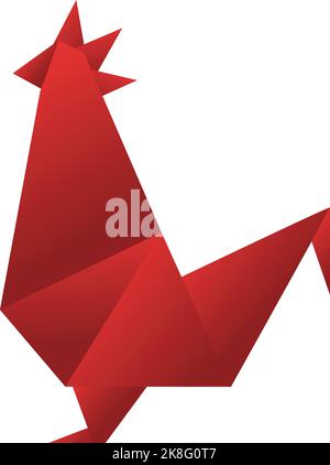 Origami uccello icona vettore cartoon. Arte della carta oggetto geometrico Illustrazione Vettoriale