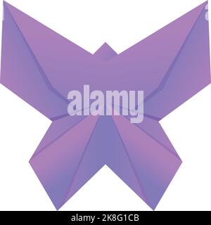 Origami farfalla icona vettore cartoon. Carta insetto. Poligono ART Illustrazione Vettoriale