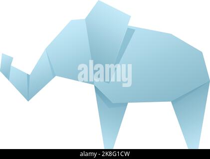 Origami elefante icona vettore cartoon. Animale di carta. Geometria dell'arte Illustrazione Vettoriale