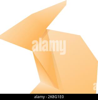 Origami coniglio icona vettore cartoon. Animale di carta. Grafica geometrica Illustrazione Vettoriale