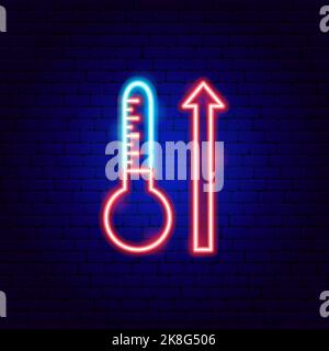 Indicatore di crescita della temperatura al neon Illustrazione Vettoriale