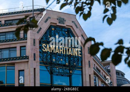 Facciata in stile art deco del negozio numero 3 del negozio Samaritaine, un famoso grande magazzino parigino, Parigi, Francia Foto Stock