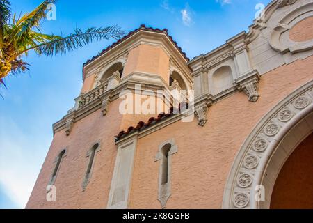 La storica Florida Seaboard Air Line Station, ora utilizzata dai treni Amtrak a West Palm Beach. Foto Stock