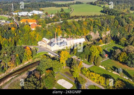 Veduta aerea della Birreria Albrecht a Frydlant / Cechach Foto Stock