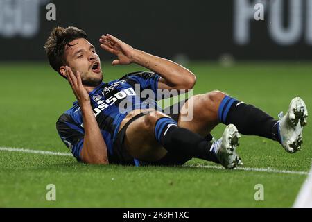 Bergamo, Italia. 23rd Ott 2022. Berat Djimsiti di Atalanta BC reagisce durante Atalanta BC vs SS Lazio, calcio italiano Serie A match in Bergamo, Italia, Ottobre 23 2022 Credit: Independent Photo Agency/Alamy Live News Foto Stock