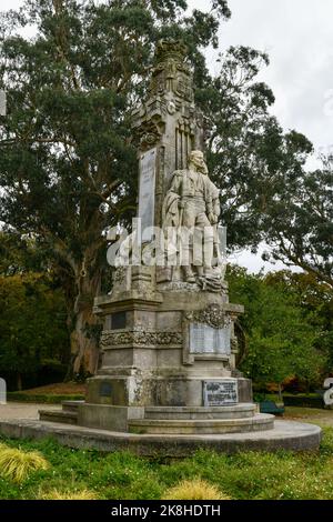 Monumento a Rosalia de Castro situato nel Parco Alameda a Santiago de Compostela, Galizia, Spagna. Foto Stock