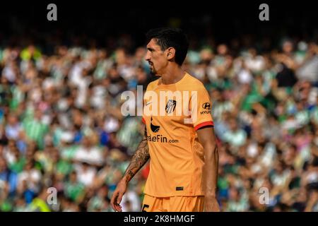 SIVIGLIA, SPAGNA - 23 OTTOBRE: Stefan Savic di Atletico de Madrid durante la partita tra Real Betis Balompie e Atletico de Madrid CF di la Liga Santander il 27 agosto 2022 a Mestalla a Valencia, Spagna. (Foto di Samuel Carreño/PxImages) Foto Stock