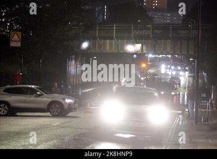 Londra ha allagato il 23/10/2022 domenica. Questo è uno dei sottopassaggi che è stato inondato in Acton West London 23/10/2022 blitz foto Foto Stock