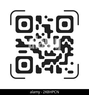 Icona astratta del vettore campione di codice QR isolata su sfondo bianco. Illustrazione vettoriale. Illustrazione Vettoriale