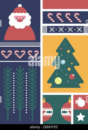 Festa di Natale, vacanze invernali e Natale Illustrazione Vettoriale