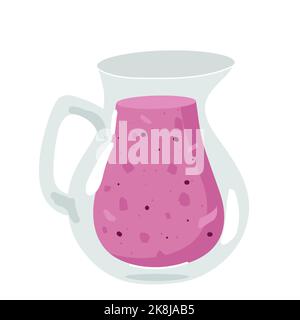 Frullato colorato. Superoods e salute o disintossicazione dieta alimentare concetto in stile schizzo Illustrazione Vettoriale