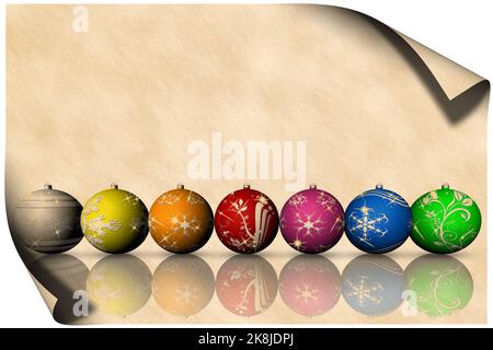 3D'illustrazione. Biglietto di auguri. Buon Natale con spazio per il testo. Foto Stock