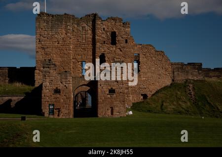 Castello e fortificazioni di Tynemouth, Tynemouth, Northumberland, Tyne e Wear, Foto Stock