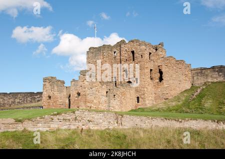 Castello e fortificazioni di Tynemouth, Tynemouth, Northumberland, Tyne e Wear, Foto Stock