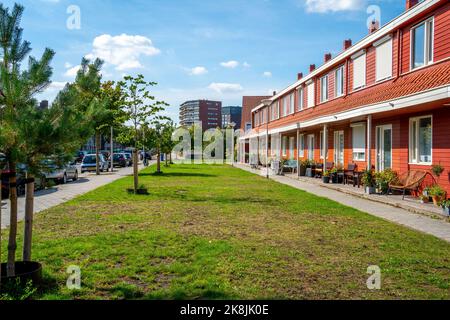 Street scene in una zona residenziale nei Paesi Bassi Foto Stock