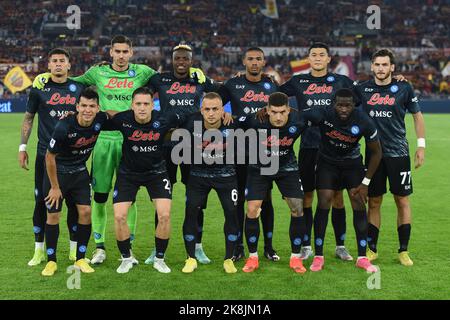 Roma, Italia. 23rd Ott 2022. La formazione iniziale di Napoli durante il calcio Serie A Match, Stadio Olimpico, AS Roma contro Napoli, 23rd Ott 2022 Photographer01 Credit: Independent Photo Agency/Alamy Live News Foto Stock