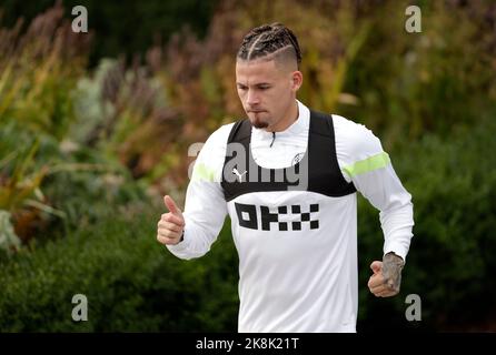 Kalvin Phillips di Manchester City durante una sessione di allenamento alla City Football Academy di Manchester. Data immagine: Lunedì 24 ottobre 2022. Foto Stock